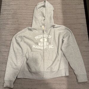 Madhappy Light Gray Zip-Up Hoodie